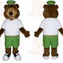 Brown Bear Mascot Costume with Custom Logo