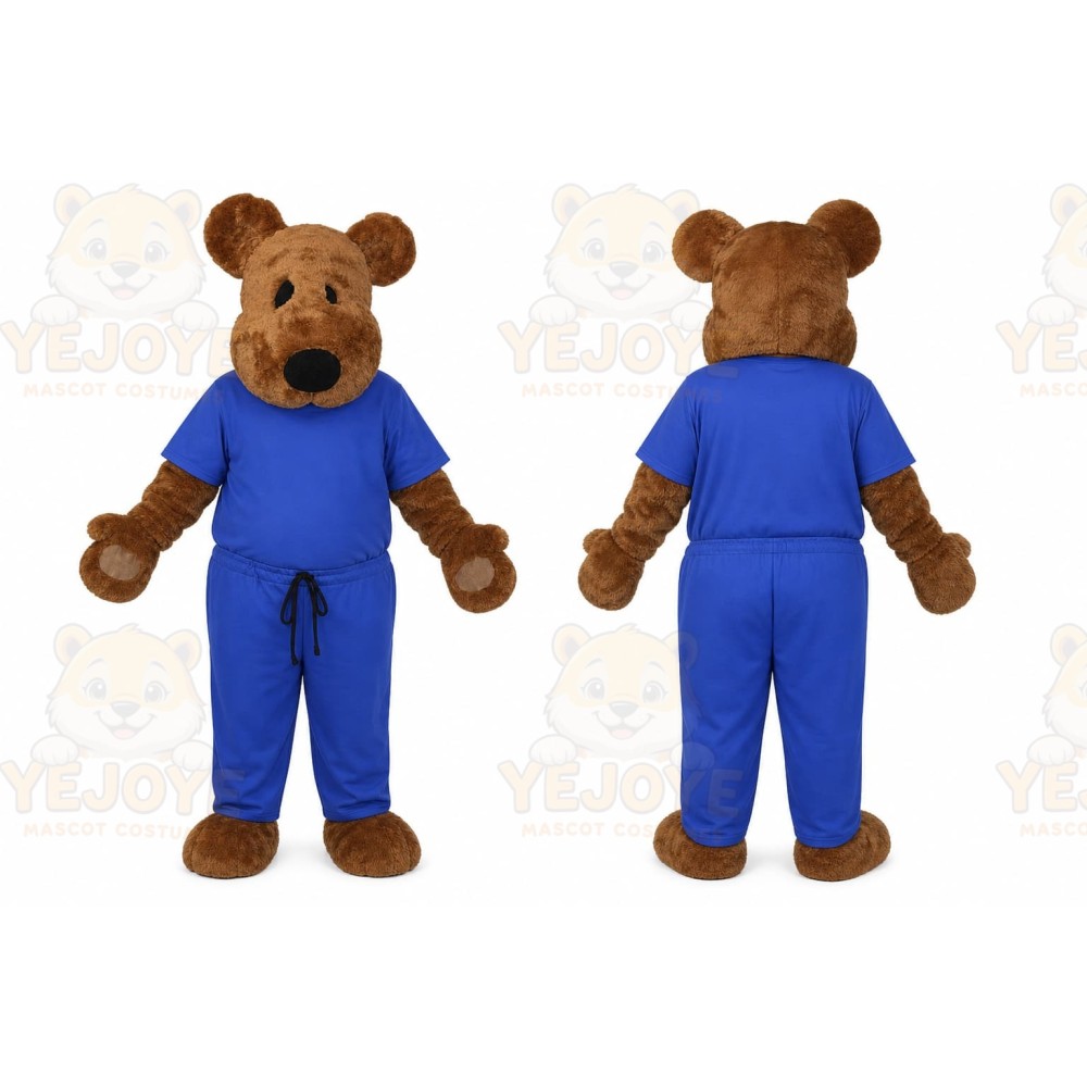 Brown Bear Mascot Costume with Custom Logo