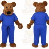 Brown Bear Mascot Costume with Custom Logo
