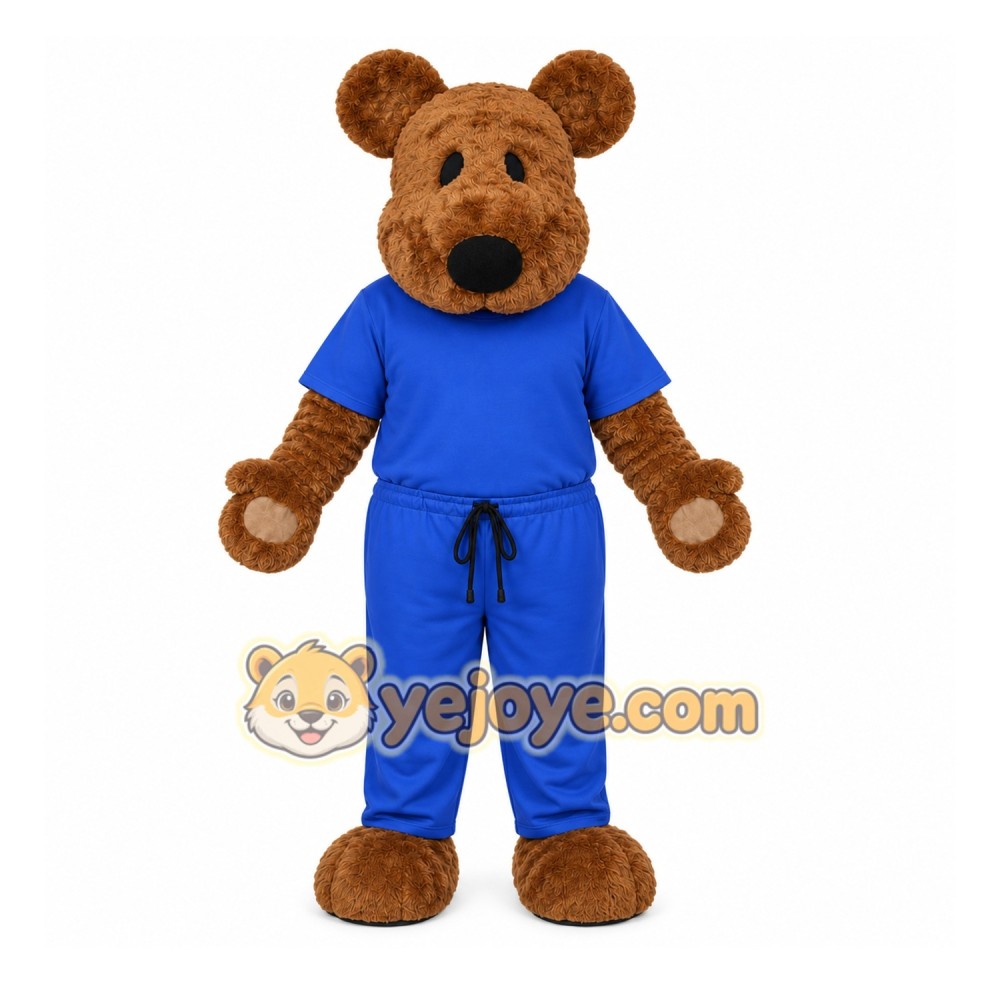 Brown Bear Mascot Costume with Custom Logo