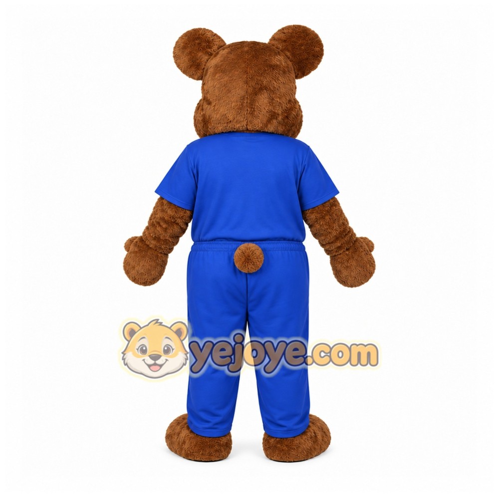 Brown Bear Mascot Costume with Custom Logo