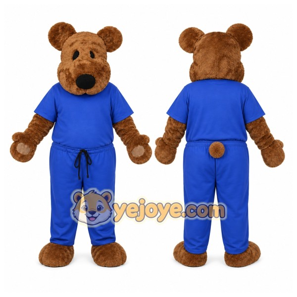 Brown Bear Mascot Costume with Custom Logo