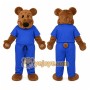 Brown Bear Mascot Costume with Custom Logo