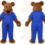 Brown Bear Mascot Costume with Custom Logo