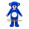 Blue Bear Mascot Costume with Custom Logo