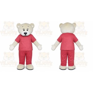 Blue Bear Mascot Costume with Custom Logo