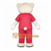 Cream Bear in Red Outfit Mascot Costume with Custom Logo Cream Bear in Red Outfit Mascot Costume with Custom Logo