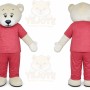 Blue Bear Mascot Costume with Custom Logo