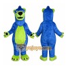 Blue Bear Mascot Costume with Custom Logo