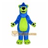 Blue Bear Mascot Costume with Custom Logo