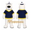 White Dog Mascot Costume with Custom Logo