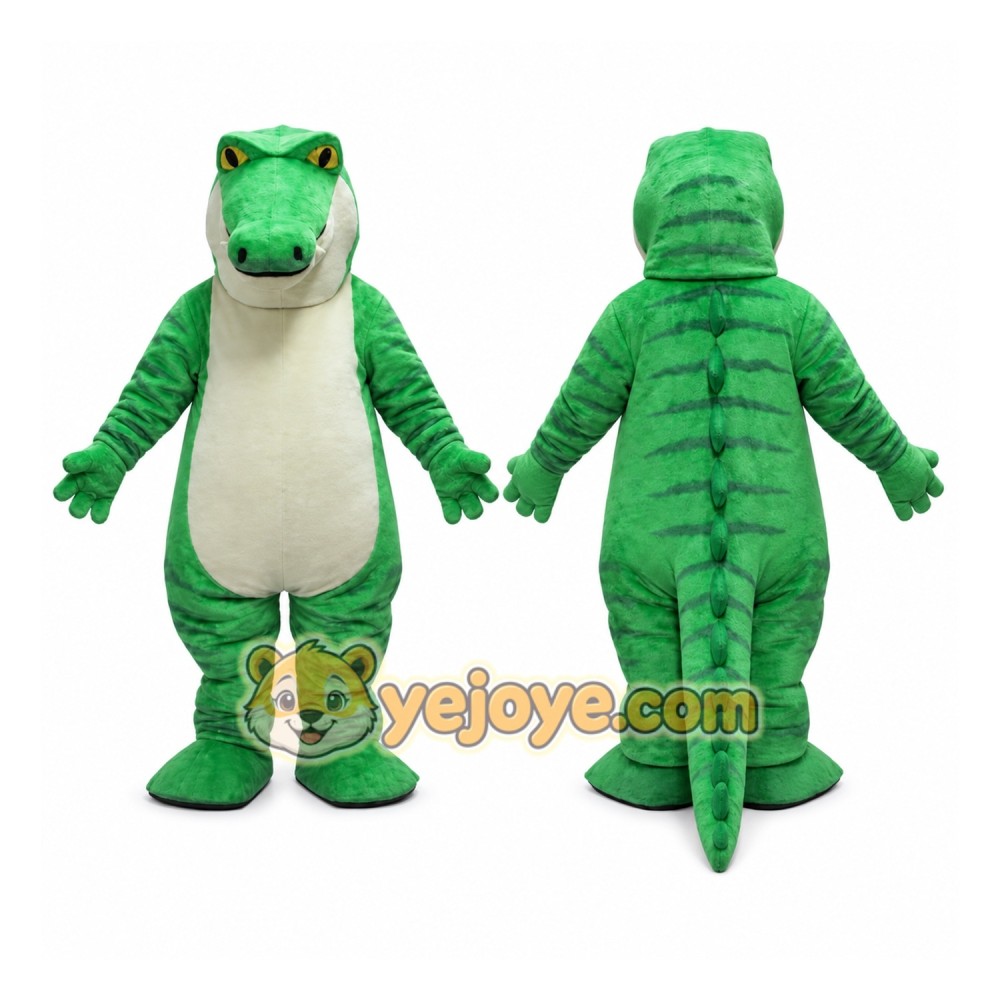 Green Alligator Mascot Costume with Custom Logo Green Alligator Mascot Costume with Custom Logo
