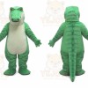 Green Alligator Mascot Costume with Custom Logo