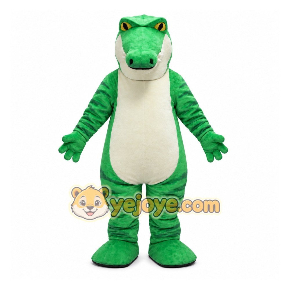 Green Alligator Mascot Costume with Custom Logo Green Alligator Mascot Costume with Custom Logo