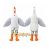 White Bird Mascot Costume with Custom Logo