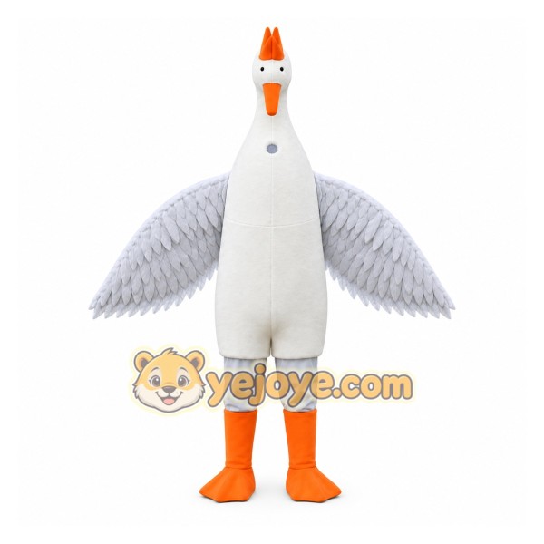 White Bird Mascot Costume with Custom Logo White Bird Mascot Costume with Custom Logo