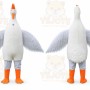 White Bird Mascot Costume with Custom Logo