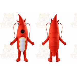 Red Lobster Mascot Costume with Custom Logo