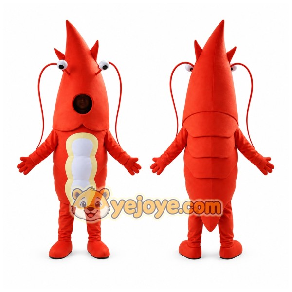Red Lobster Mascot Costume with Custom Logo