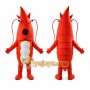 Red Lobster Mascot Costume with Custom Logo
