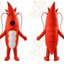 Red Lobster Mascot Costume with Custom Logo