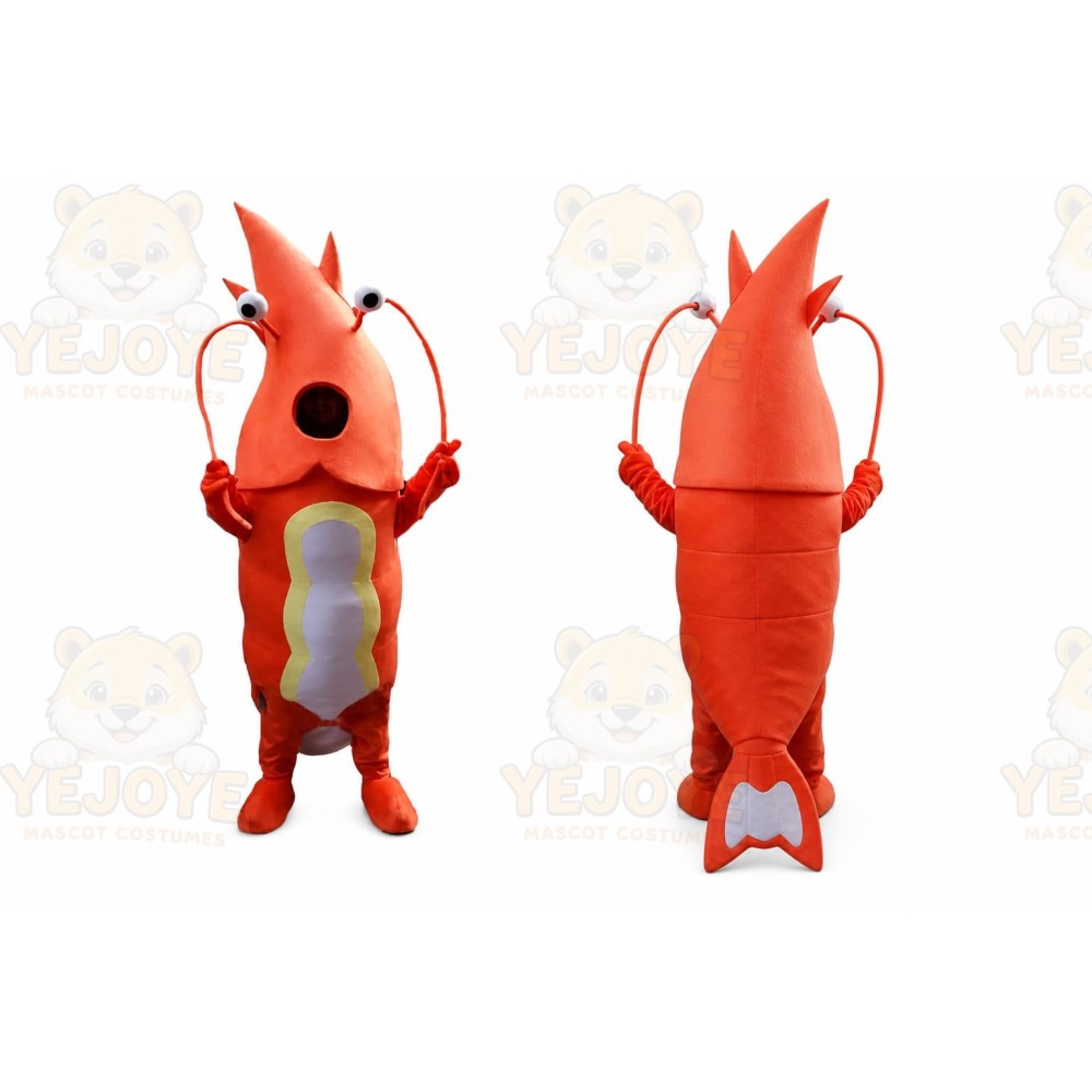 Red Lobster Mascot Costume with Custom Logo