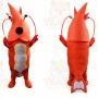 Red Lobster Mascot Costume with Custom Logo