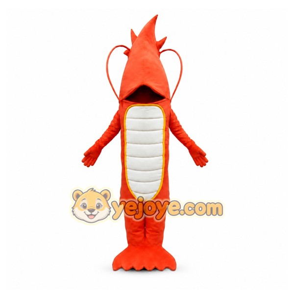 Red Lobster Mascot Costume with Custom Logo