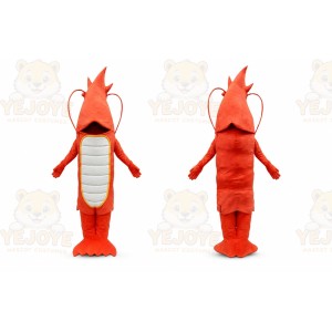 Red Lobster Mascot Costume with Custom Logo