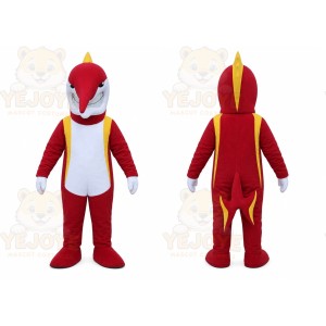 Red Bird Mascot Costume with Custom Logo