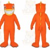 Orange Dinosaur Mascot Costume with Custom Logo