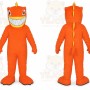 Orange Dinosaur Mascot Costume with Custom Logo