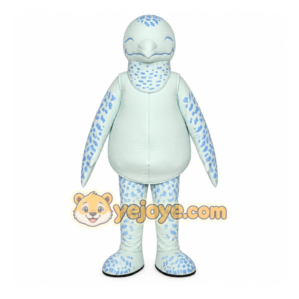 White Turtle Mascot Costume with Custom Logo White Turtle Mascot Costume with Custom Logo
