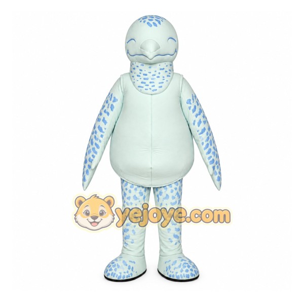 White Turtle Mascot Costume with Custom Logo White Turtle Mascot Costume with Custom Logo