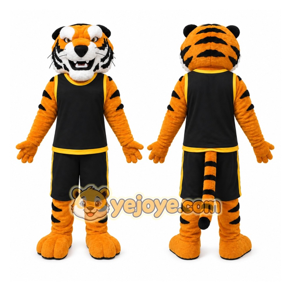 Orange Tiger Mascot Costume with Custom Logo Orange Tiger Mascot Costume with Custom Logo