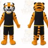 Orange Tiger Mascot Costume with Custom Logo