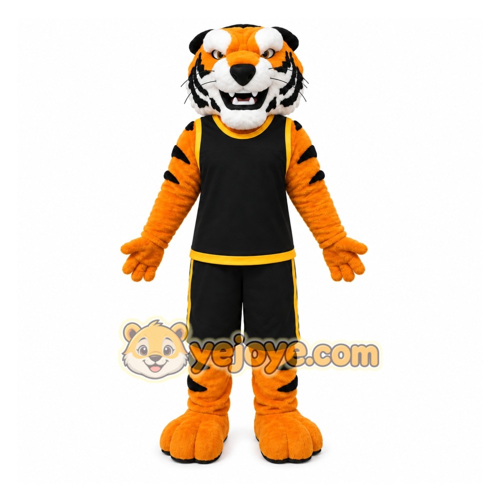 Orange Tiger Mascot Costume with Custom Logo Orange Tiger Mascot Costume with Custom Logo