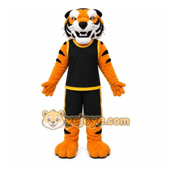 Orange Tiger Mascot Costume with Custom Logo Orange Tiger Mascot Costume with Custom Logo