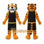 Orange Tiger Mascot Costume with Custom Logo