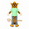 Yellow Giraffe Mascot Costume with Custom Logo