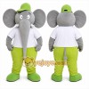 Gray Elephant Mascot Costume with Custom Logo Gray Elephant Mascot Costume with Custom Logo
