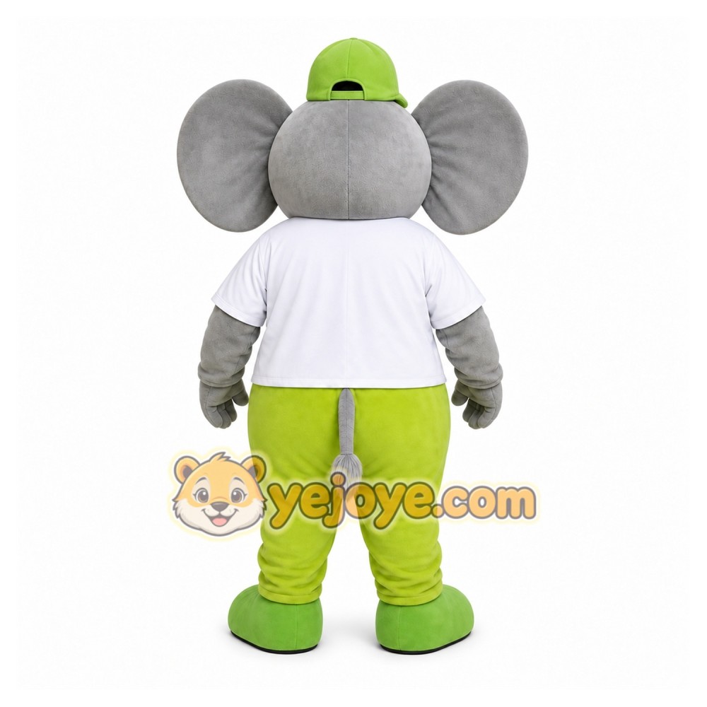 Gray Elephant Mascot Costume with Custom Logo Gray Elephant Mascot Costume with Custom Logo