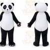 Black Panda Mascot Costume with Custom Logo