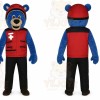 Blue Bear Mascot Costume with Custom Logo
