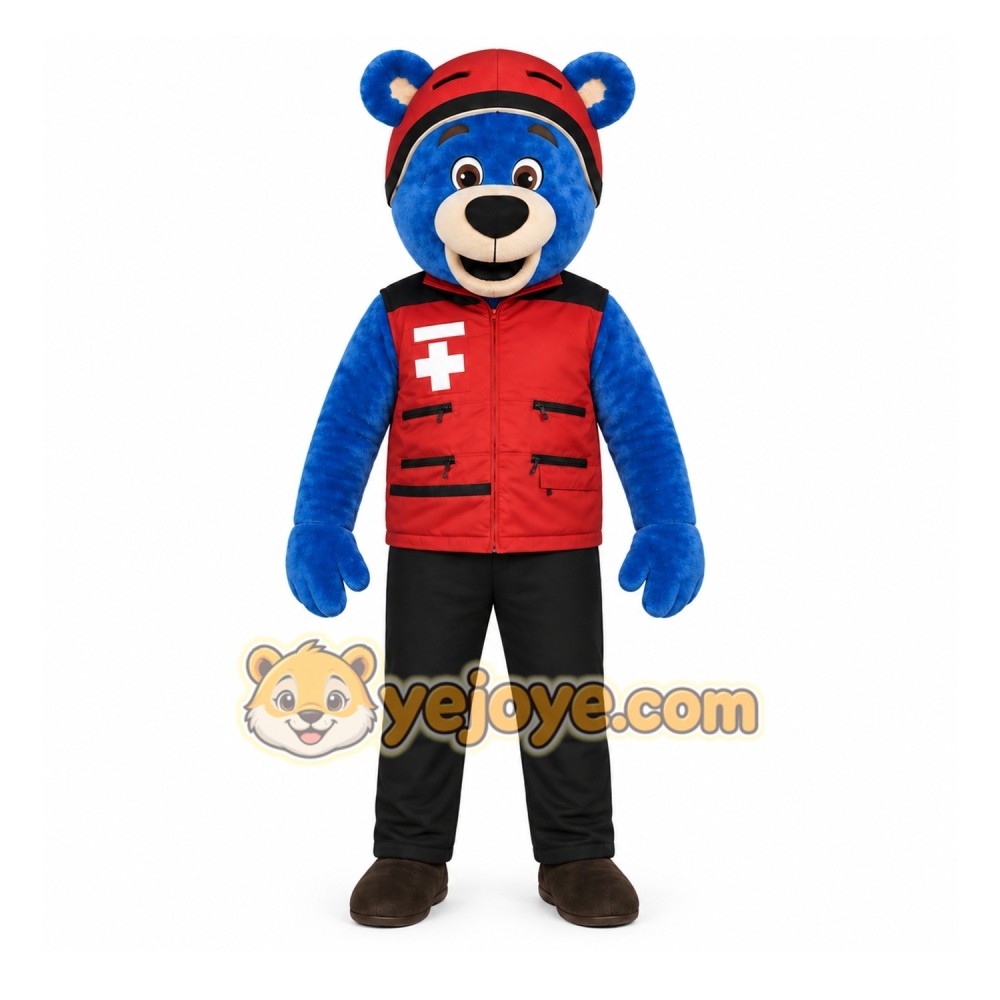 Blue Bear Mascot Costume with Custom Logo Blue Bear Mascot Costume with Custom Logo