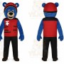Blue Bear Mascot Costume with Custom Logo