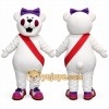 White Bear Mascot Costume with Custom Logo White Bear Mascot Costume with Custom Logo
