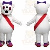 White Bear Mascot Costume with Custom Logo