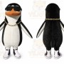Black Penguin Mascot Costume with Custom Logo
