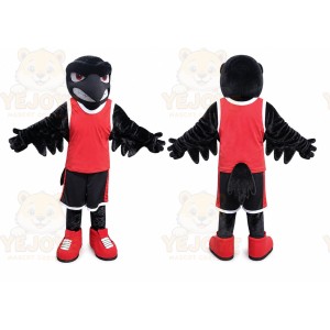 Black Bird Mascot Costume with Custom Logo